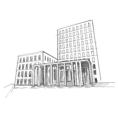 Cittadella Giudiziaria - disegno &copy; Roberta Coralluzzo