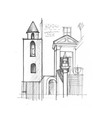 San Pietro a Corte - Disegno &copy; Roberta Coralluzzo alkestudio.it